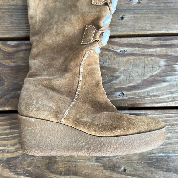 Michael Kors women’s suede wedge high boots size 6.5 - Picture 2 of 12